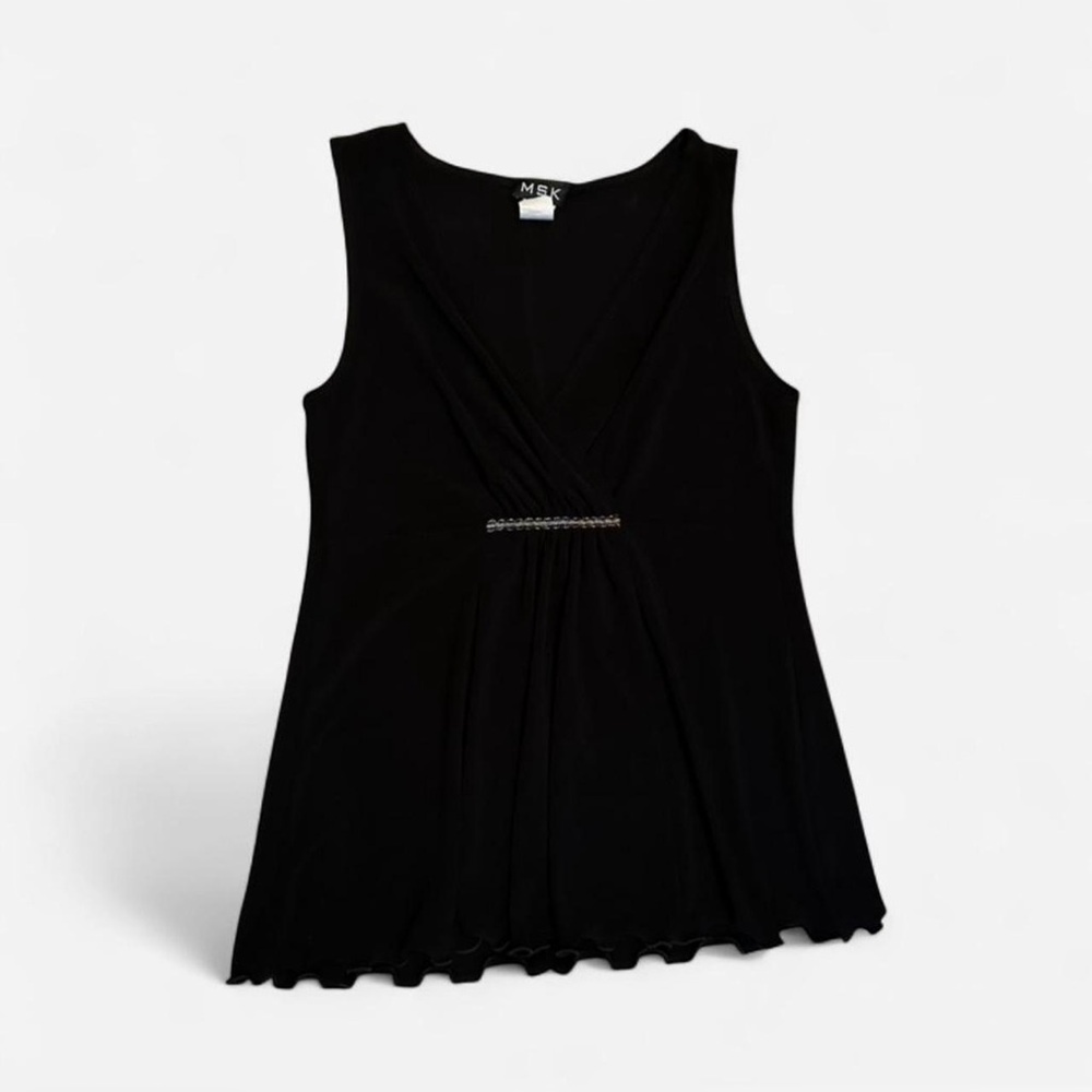 VINTAGE Y2K MSK BLACK COCKTAIL TUNIC TOP